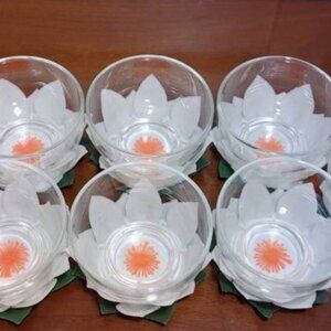 Retro 1950's Lotus Dessert Dishes By Rubel